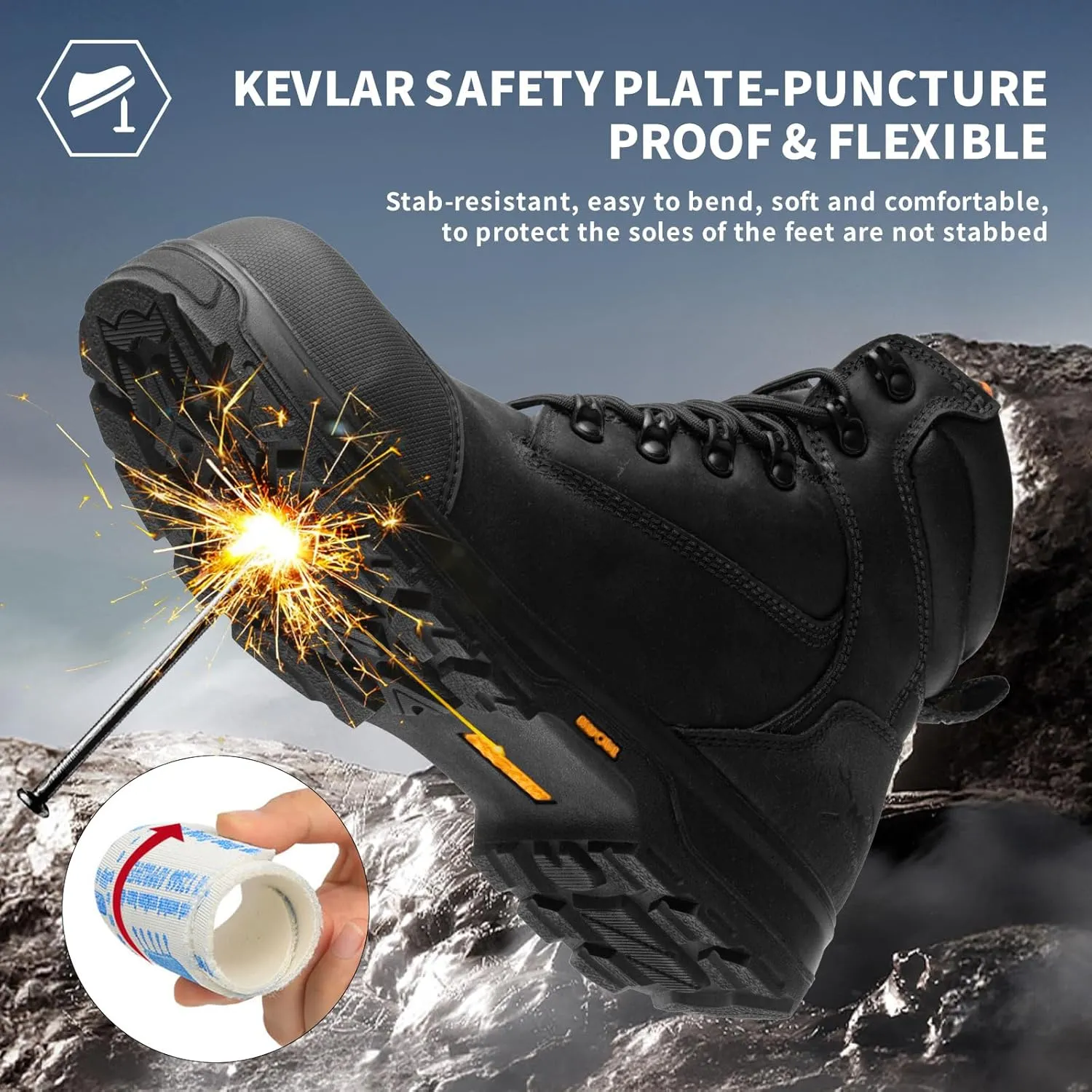 6" Safety Work Boots For Men Waterproof ASTM F2413-18 Composite Toe Puncture Proof EH Rated Non Slip YKK Zipper Side Industrial & Construction Chairman MW2302