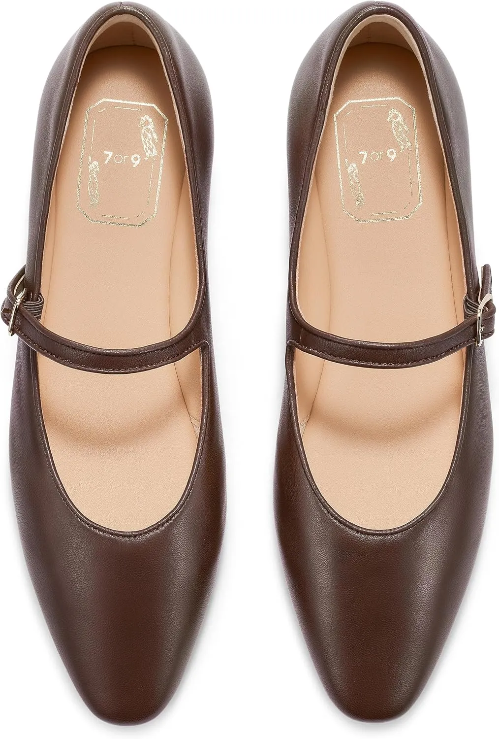 7or9 Mary Jane Flats Women Comfortable Mary Jane Shoes for Women Air-Touch Foam Lambskin Casual Shoes- Silver, Brown, Almond, Black