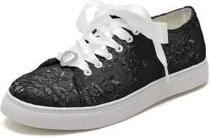 A580-01LS Wedding Shoes Lace Bridal Sneakers Comfortable Bridal Tennis Shoes Bride Flats
