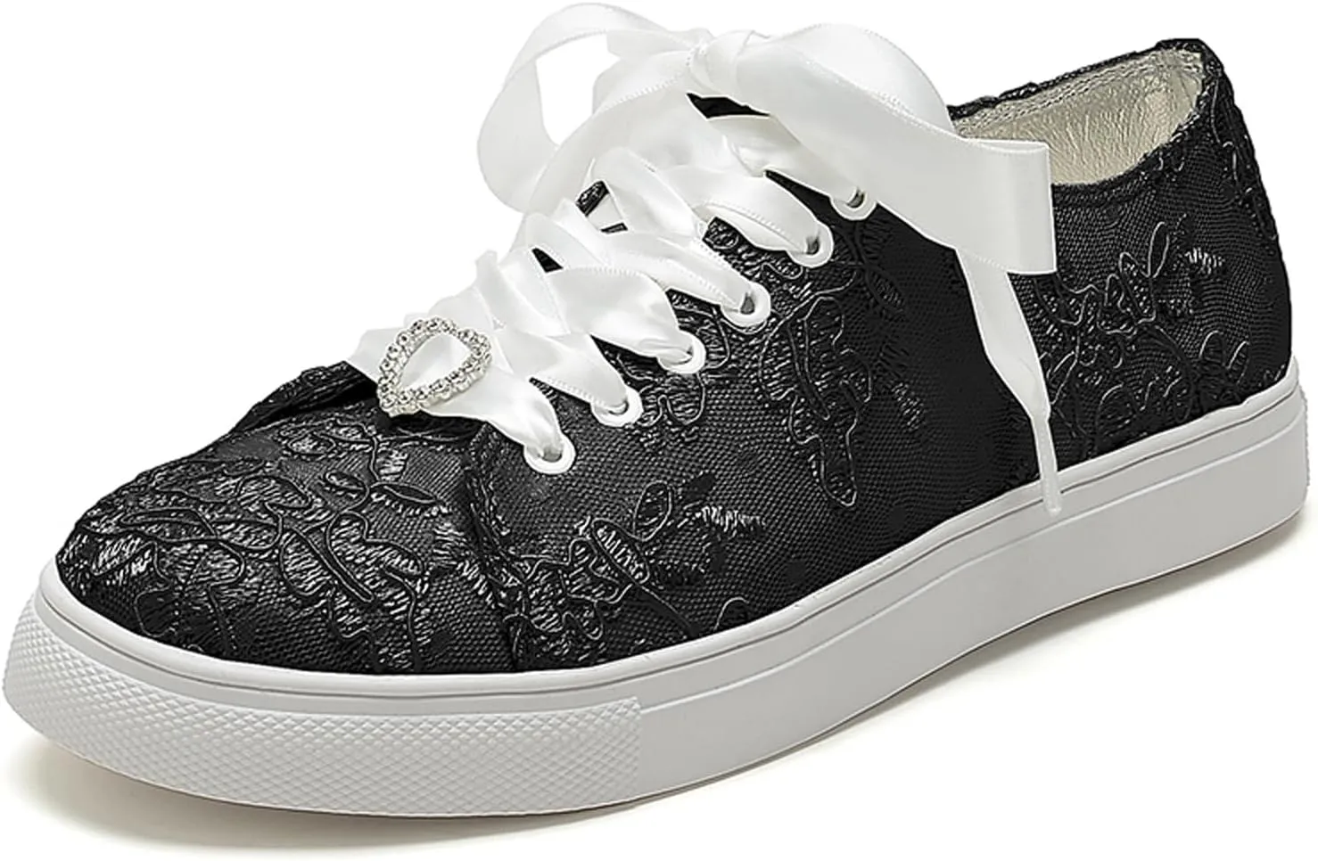 A580-01LS Wedding Shoes Lace Bridal Sneakers Comfortable Bridal Tennis Shoes Bride Flats