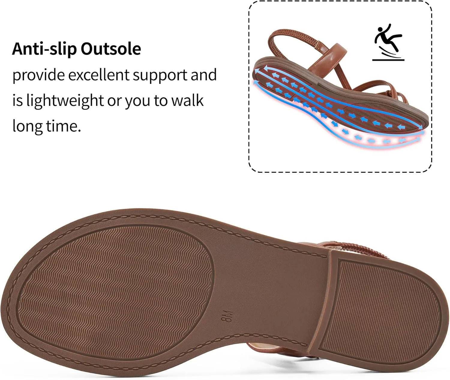 Ablanczoom Flat Sandals for Women Comfortable: Dressy Womens Flats Shoes with Ankle Strap Summer Beach Gladiator Sandal