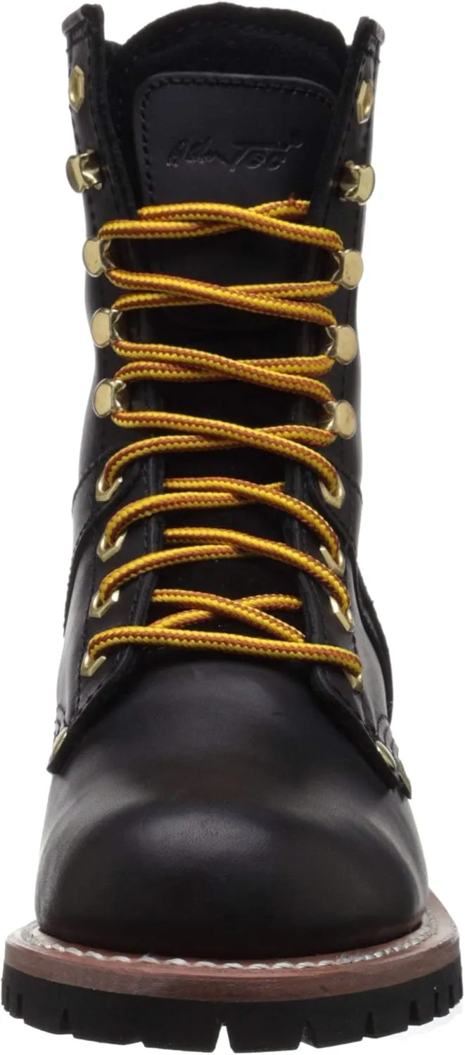 Ad Tec 9" Women Logger Boots Crazy Horse Leather, Plain Soft Safety Toe with Oil Resistant Lug Sole