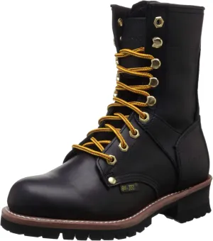 Ad Tec 9" Women Logger Boots Crazy Horse Leather, Plain Soft Safety Toe with Oil Resistant Lug Sole