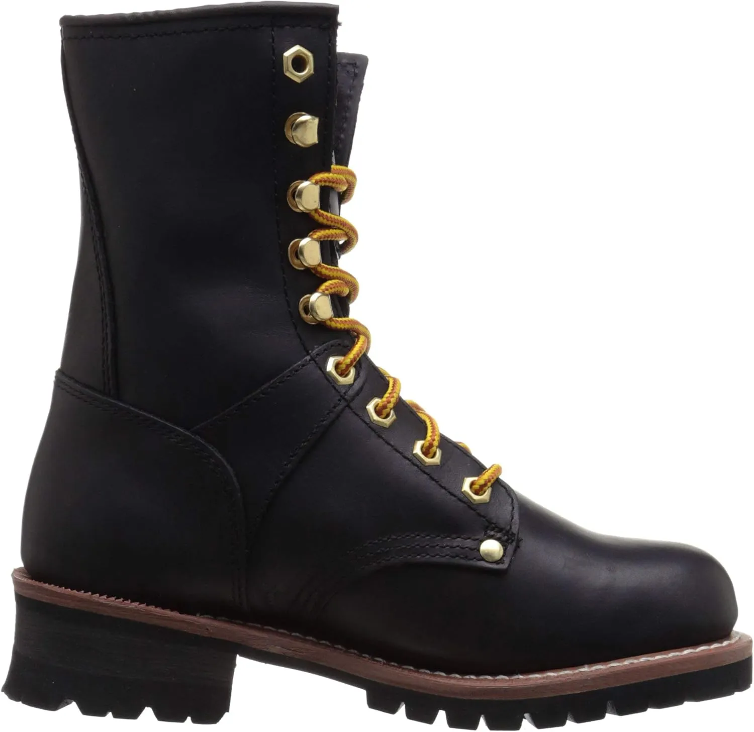Ad Tec 9" Women Logger Boots Crazy Horse Leather, Plain Soft Safety Toe with Oil Resistant Lug Sole