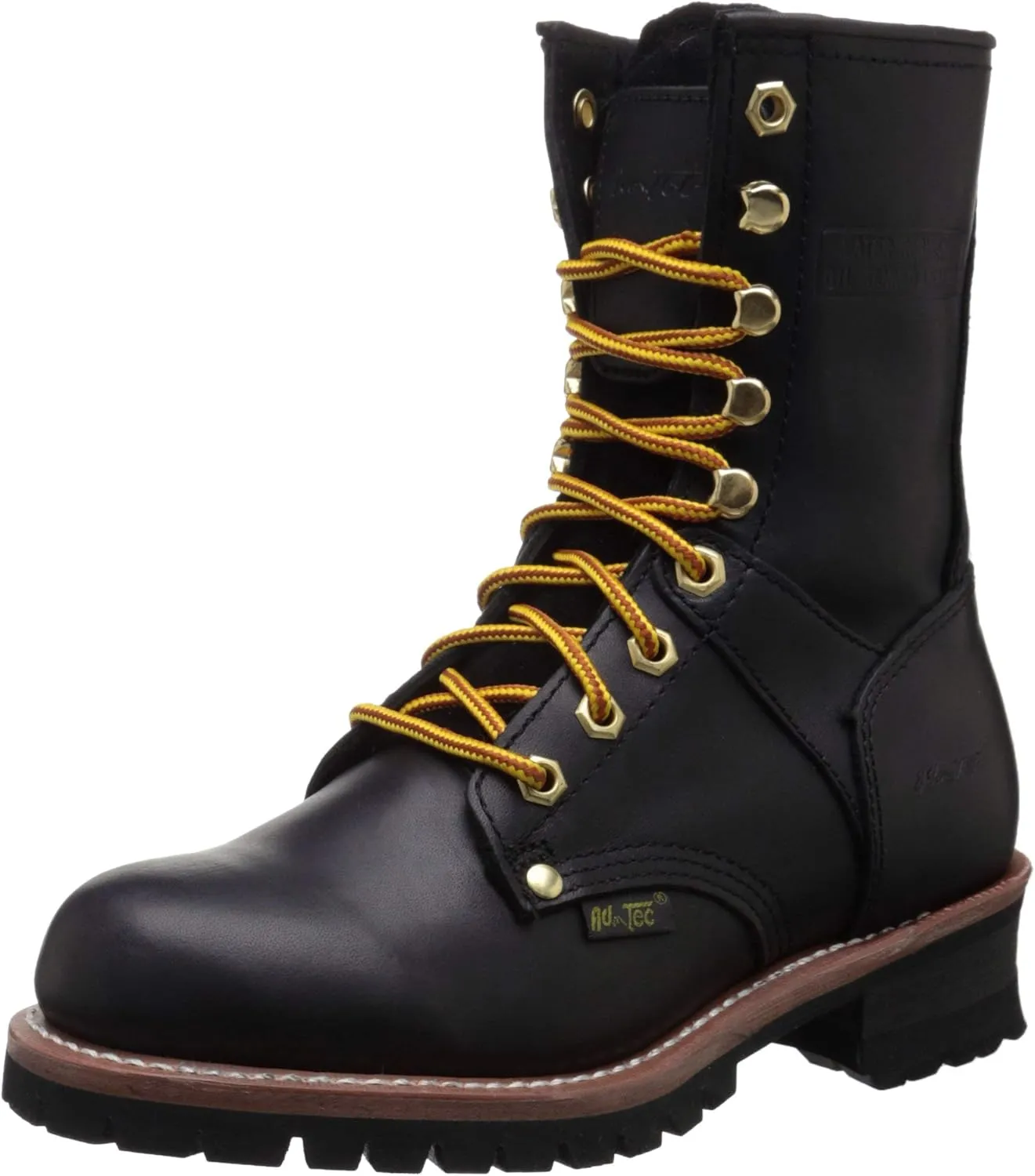 Ad Tec 9" Women Logger Boots Crazy Horse Leather, Plain Soft Safety Toe with Oil Resistant Lug Sole