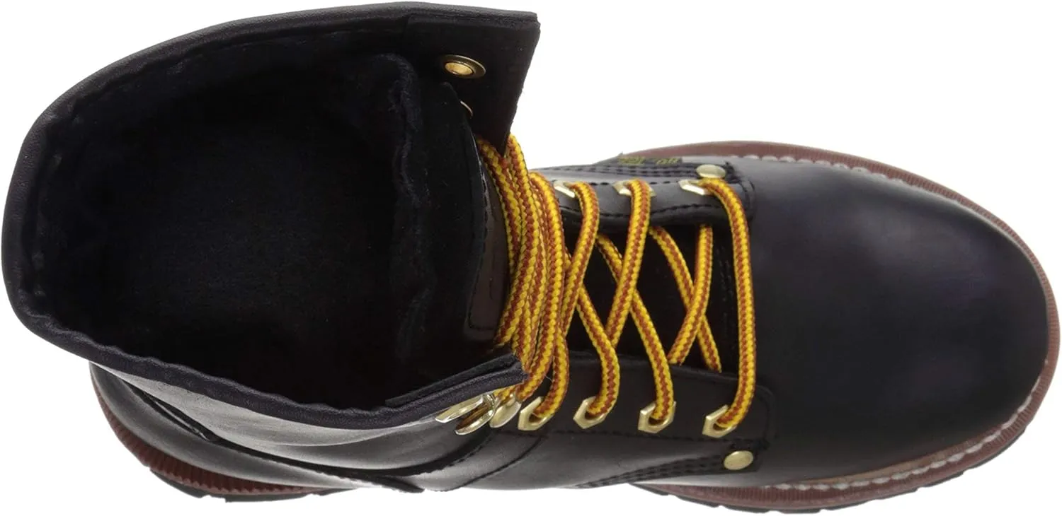 Ad Tec 9" Women Logger Boots Crazy Horse Leather, Plain Soft Safety Toe with Oil Resistant Lug Sole
