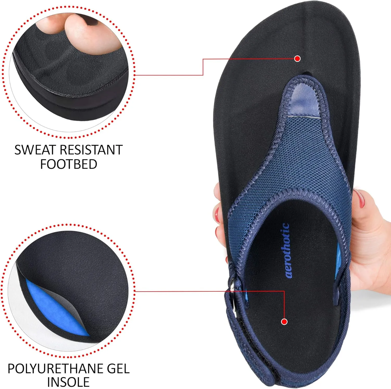 AEROTHOTIC Women's Coral Arch Support Back Strap Sandals