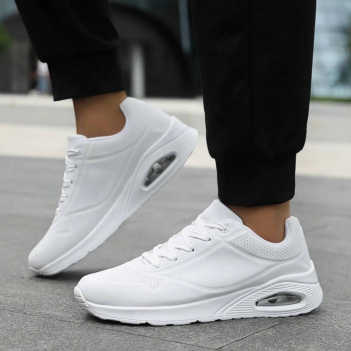 Air Cushion Running Shoes for Men-Slip On Running Shoes Non-Slip Lightweight Breathable Mesh Tennis Comfortable Sneakers.