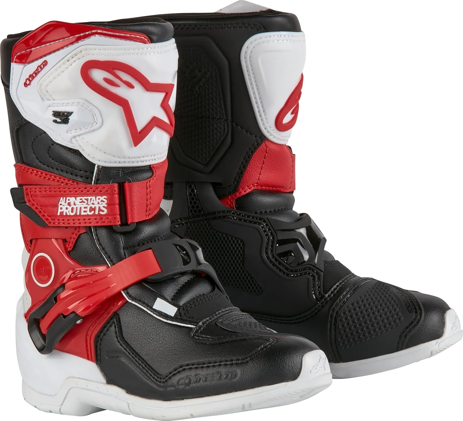 Alpinestars Tech 3S Kids MX Boots (White/Black/Bright Red, 1)