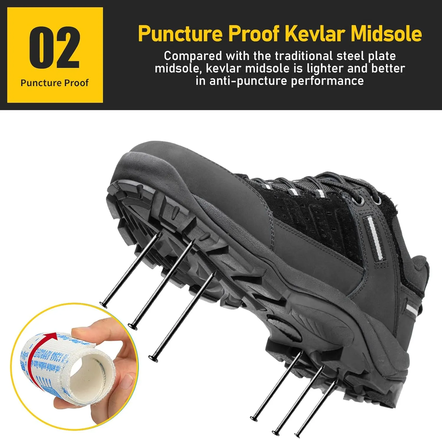 ANGRYRAM Brown Steel Toe Work Shoes for Men Women, Lightweight, Breathable, Slip Resistant, Puncture Proof, Comfortable, Ideal for Construction Industry