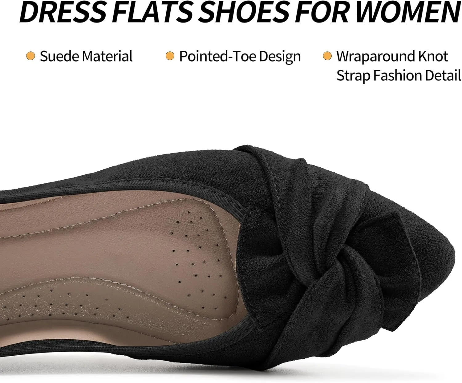 Aomigoct Ballet Flats for Women Dressy: Pointed Toe Comfortable Wedding Womens Flats - Casual Work Walking Shoes