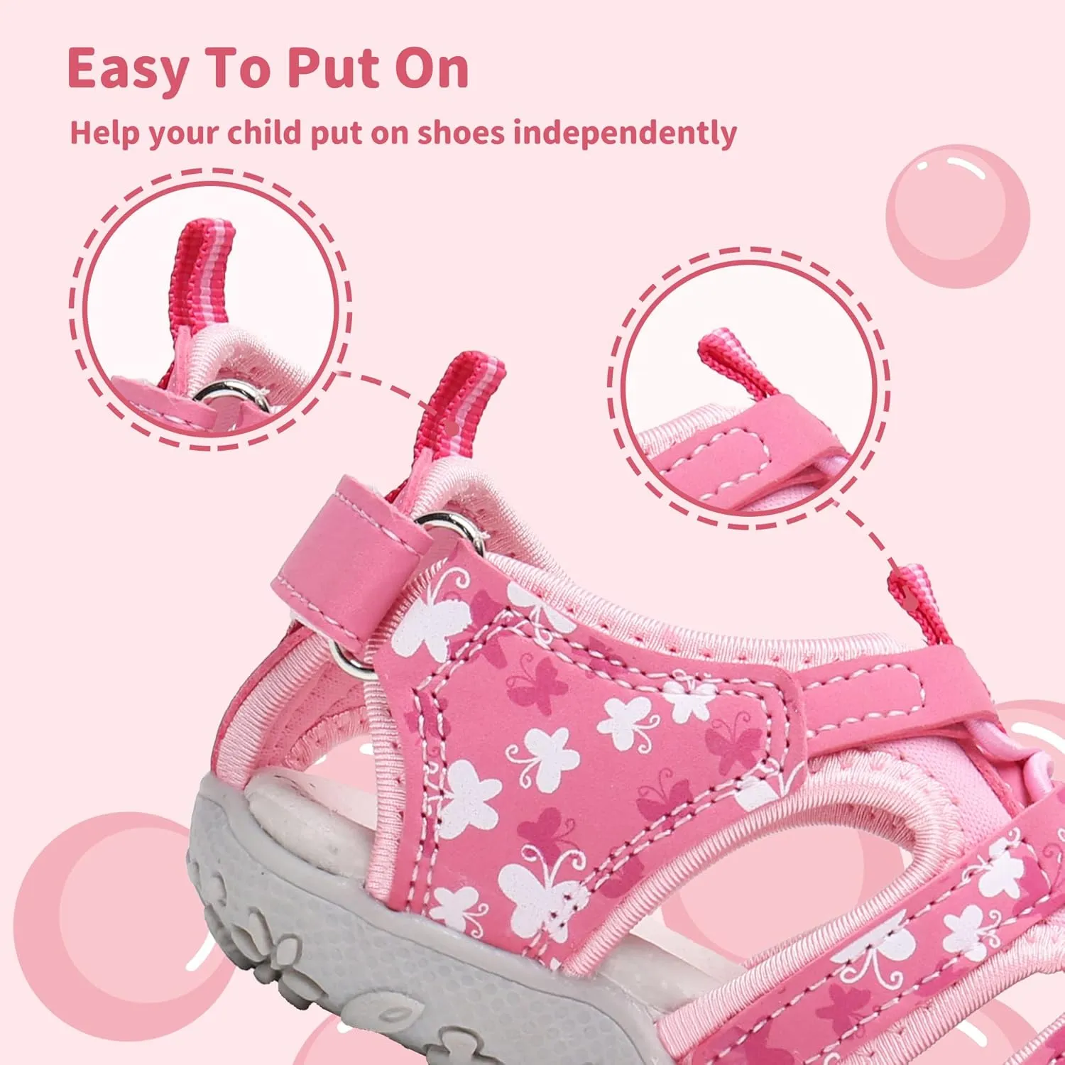 Apakowa Kids Girls Soft Sole Closed Toe Sandals Summer Shoes with Arch Support (Toddler/Little Kid)