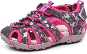 Apakowa Kids Girls Soft Sole Closed Toe Sandals Summer Shoes with Arch Support (Toddler/Little Kid)