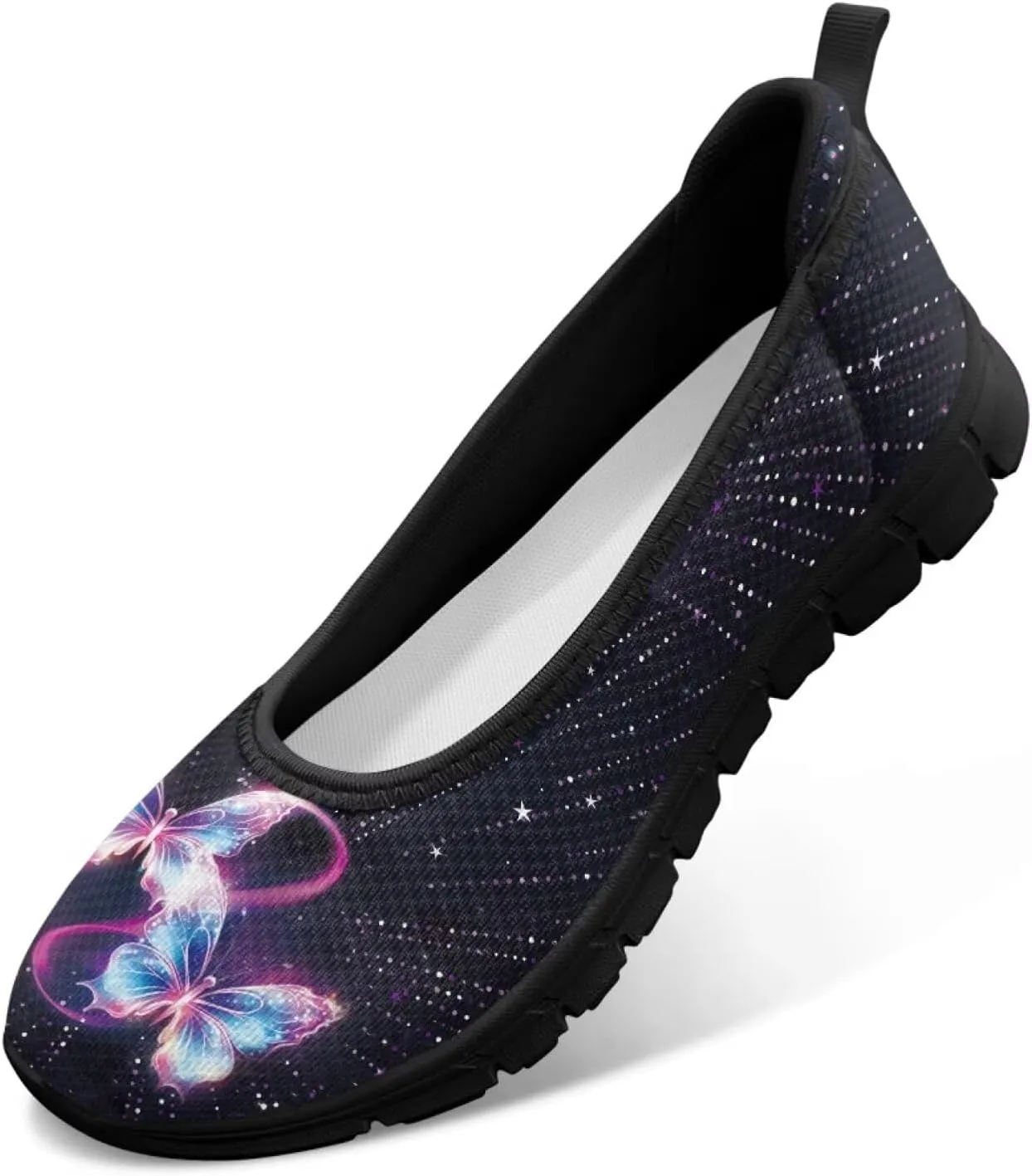 Artistic Abstract Print Womens Flats Lightweight Comfortable Walking Shoes Round Toe Casual Sneakers Daily Wear
