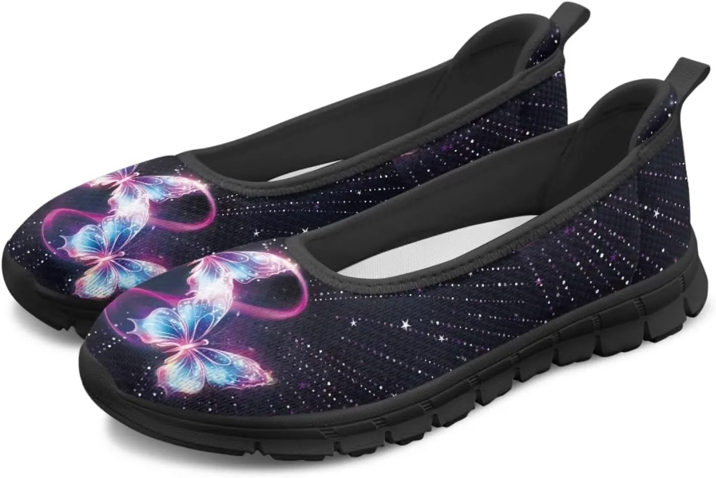 Artistic Abstract Print Womens Flats Lightweight Comfortable Walking Shoes Round Toe Casual Sneakers Daily Wear