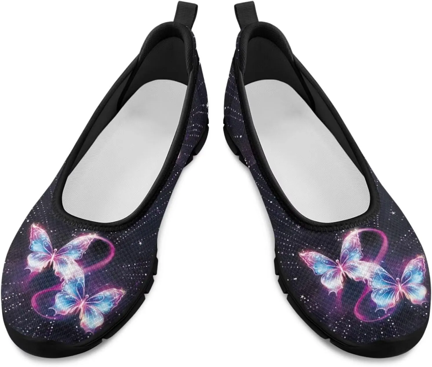Artistic Abstract Print Womens Flats Lightweight Comfortable Walking Shoes Round Toe Casual Sneakers Daily Wear