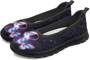 Artistic Abstract Print Womens Flats Lightweight Comfortable Walking Shoes Round Toe Casual Sneakers Daily Wear