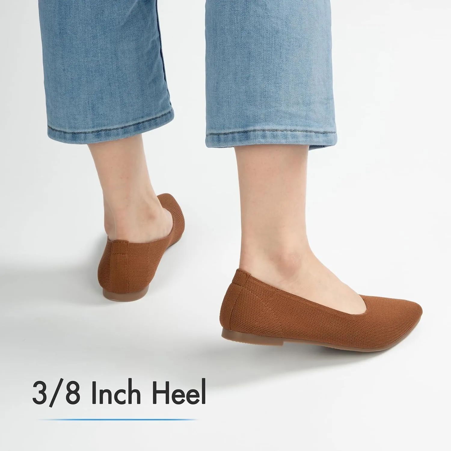 ATHMILE Pointed Toe Flats for Women Dressy Bronze Work Shoes Business Casul Knit Ballet Flats Slip on Office Ladies Comforttable Dress