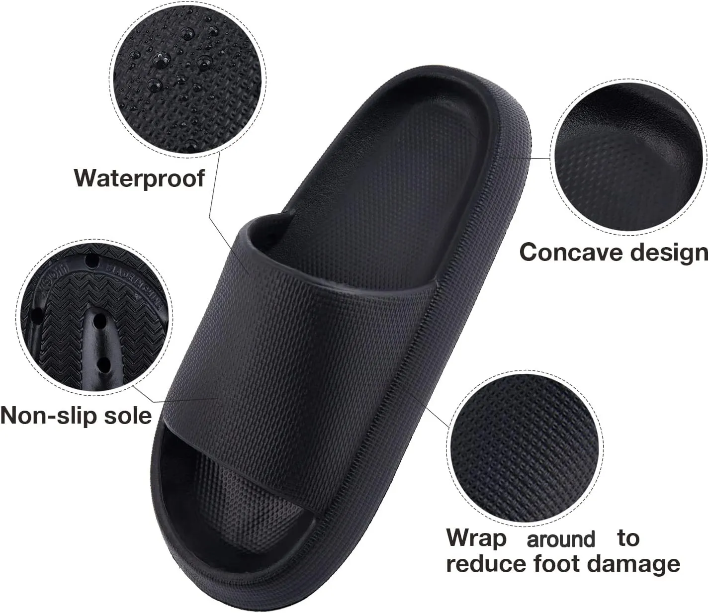 AUSLAND Women's Cloud Slides - Thick Sole Non-Slip Slippers Sandals, Lightweight Quick-Dry EVA Foam Shoes Indoor Outdoor Comfort 90111
