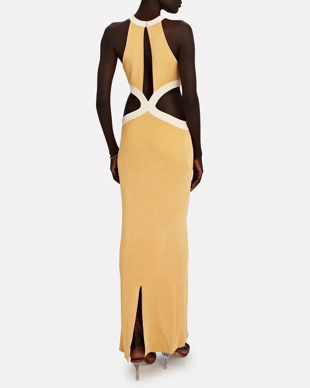 AUTEUR Bridgit Rib Knit Cut-Out Maxi Dress