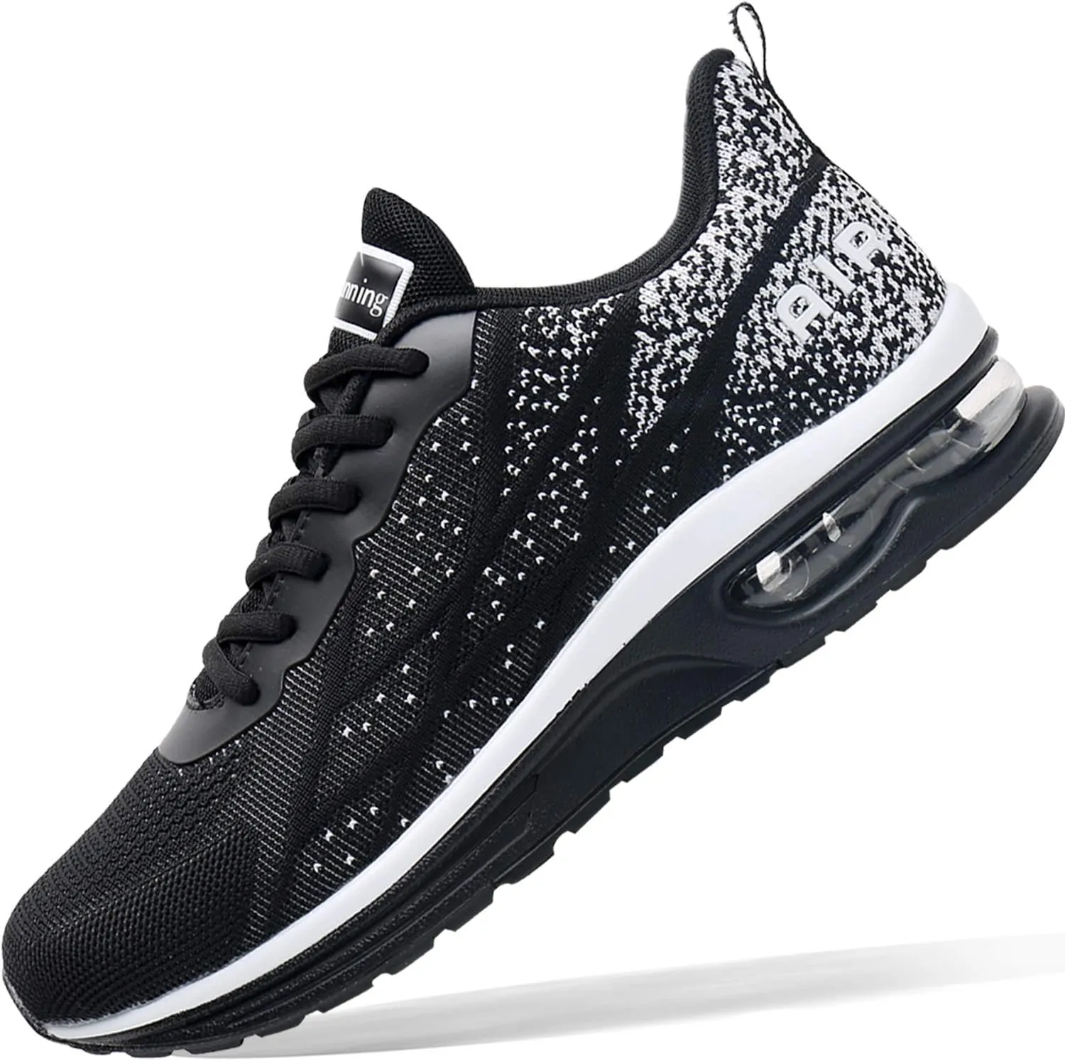 Autper Mens Air Athletic Running Tennis Shoes Lightweight Sport Gym Jogging Workout Walking Sneakers(Blackwhite US 9.5)