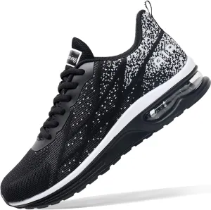 Autper Mens Air Athletic Running Tennis Shoes Lightweight Sport Gym Jogging Workout Walking Sneakers(Blackwhite US 9.5)