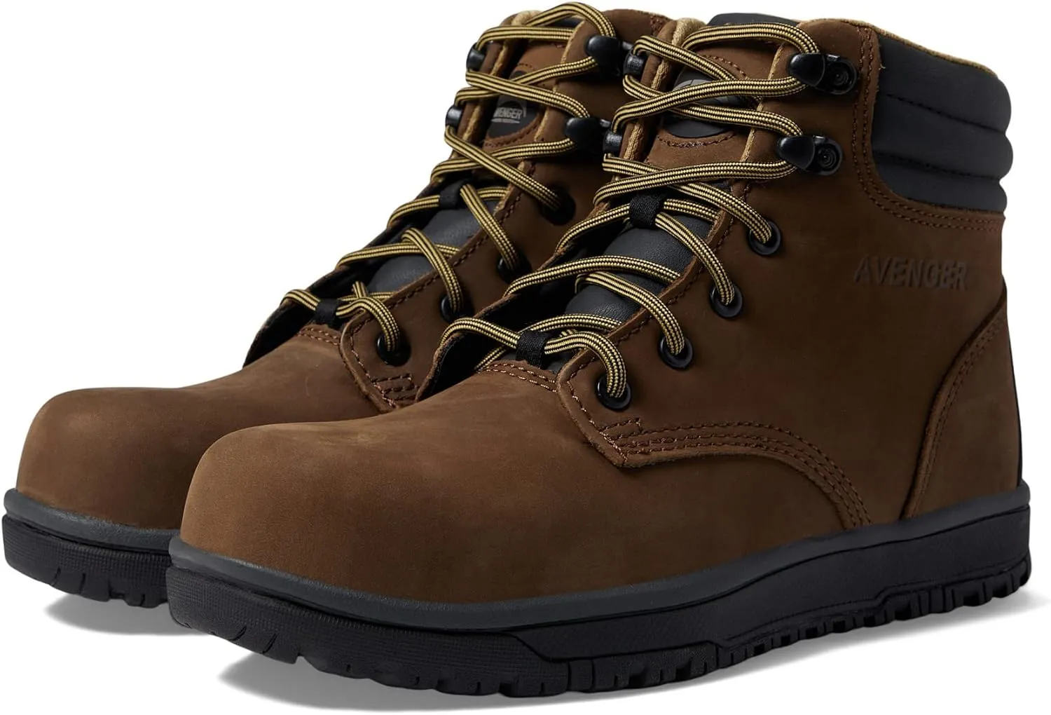 Avenger Work Boots Reflex Shoes for Women – Leather Upper – PU Midsole – Mesh Lining – Flex-Welt Construction