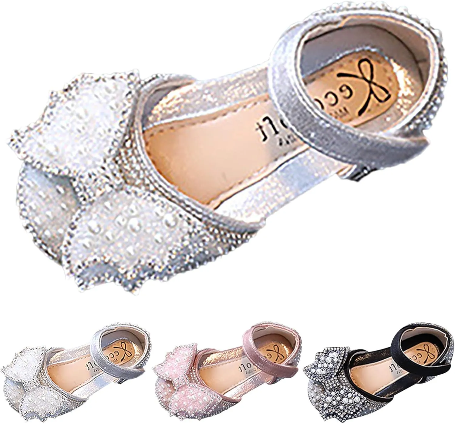 Baby Girls Premium Mary Jane Flats Rubber Sole Moccasins Rubber Sole Mary Jane Crib Shoes Baby Special Occasion Shoes