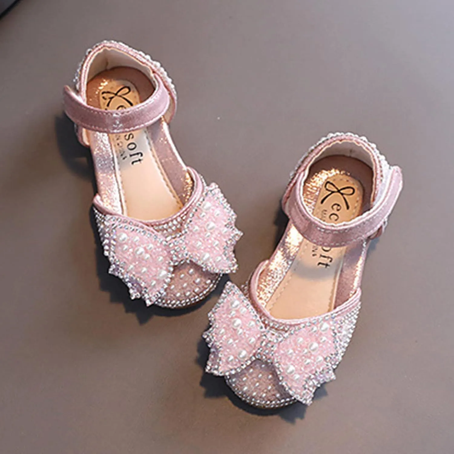 Baby Girls Premium Mary Jane Flats Rubber Sole Moccasins Rubber Sole Mary Jane Crib Shoes Baby Special Occasion Shoes