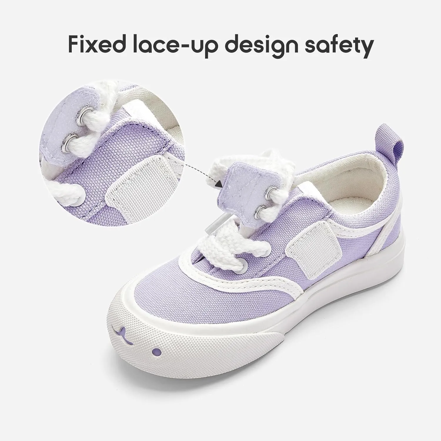 Balabala Toddler Sneakers for Boys and Girls Dual Hook and Loops Sneakers Slip On Canvas Shoes Soft and Durable