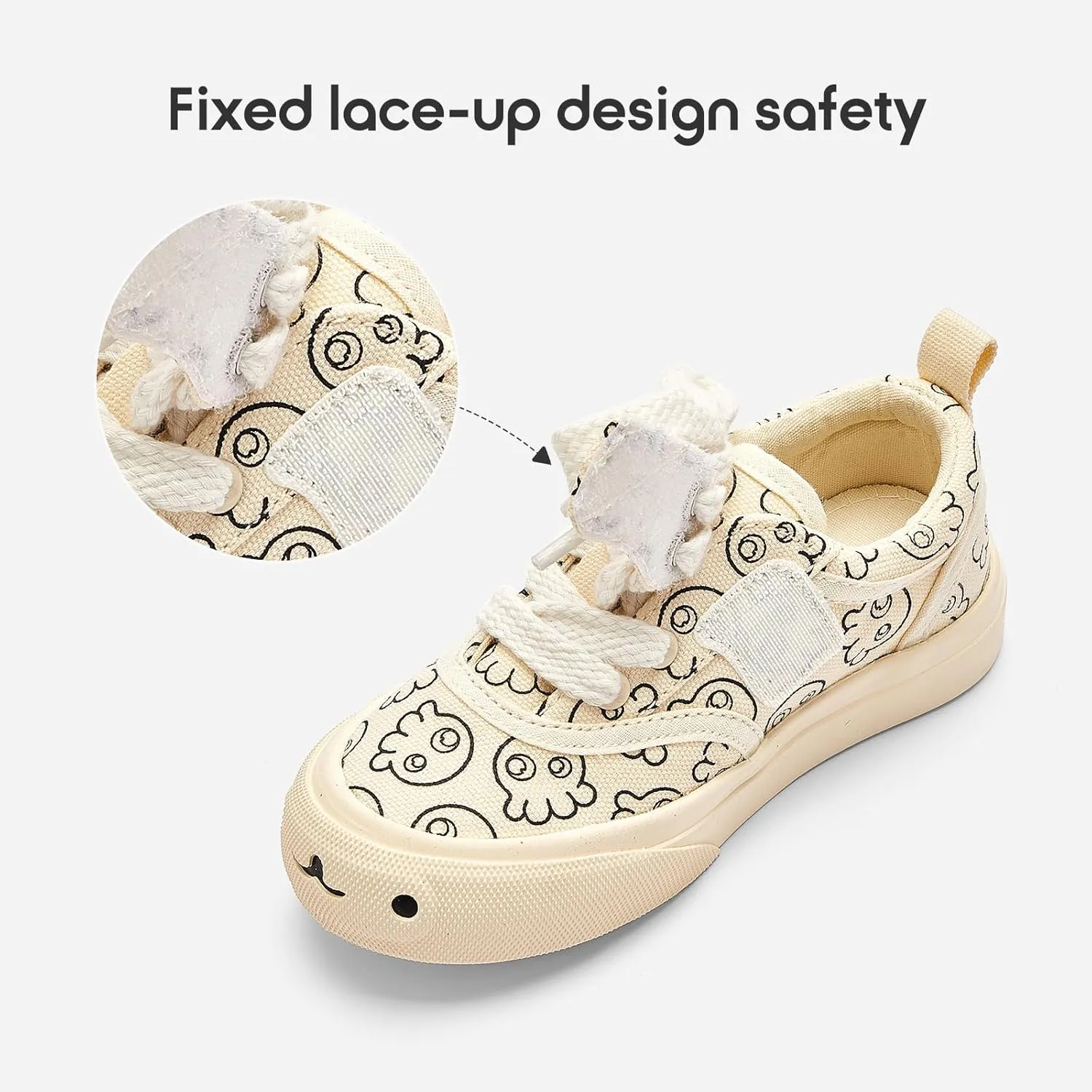 Balabala Toddler Sneakers for Boys and Girls Dual Hook and Loops Sneakers Slip On Canvas Shoes Soft and Durable