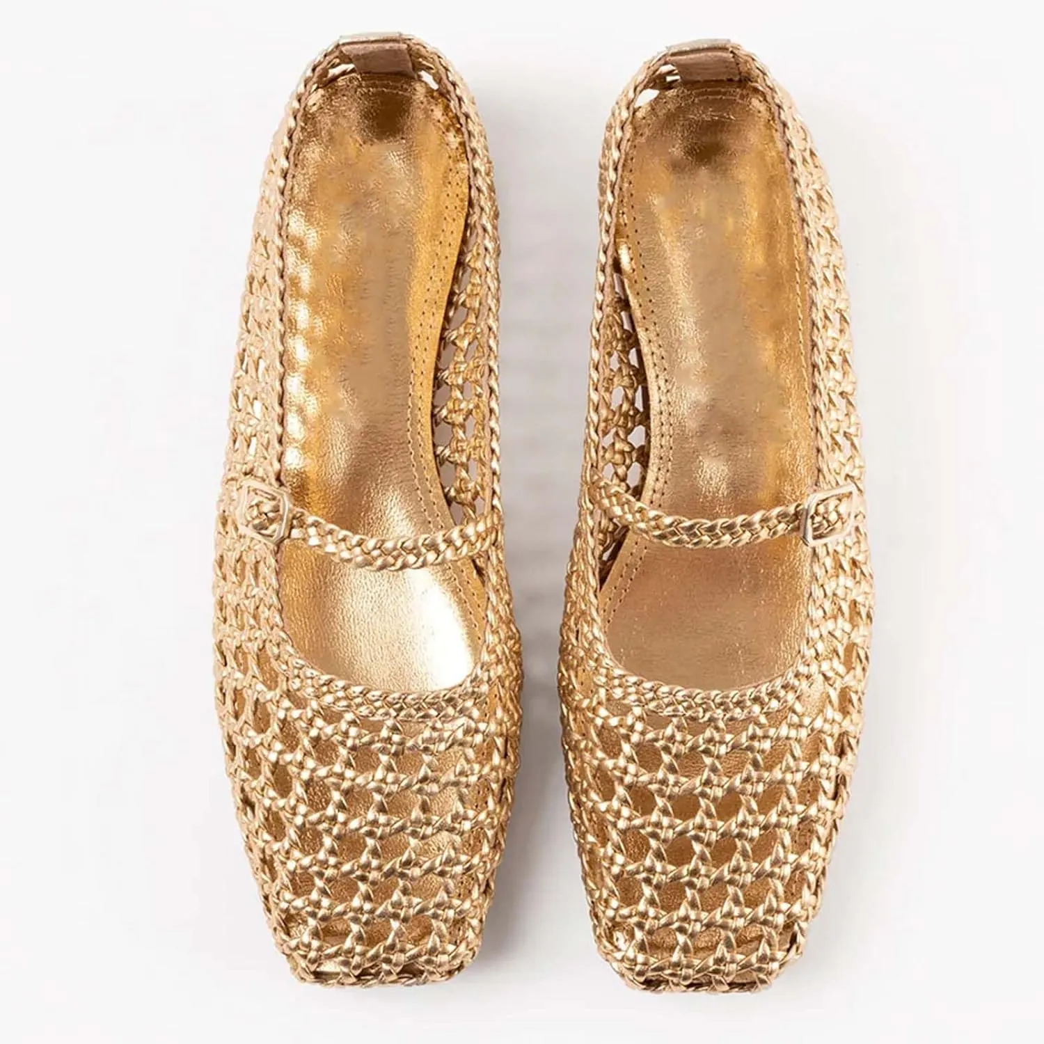 Ballet Flats Shoes for Women Square Toe Mary Jane Flats Shoes Buckle Strap Dress Casual Comfortable Ballerina Shoes