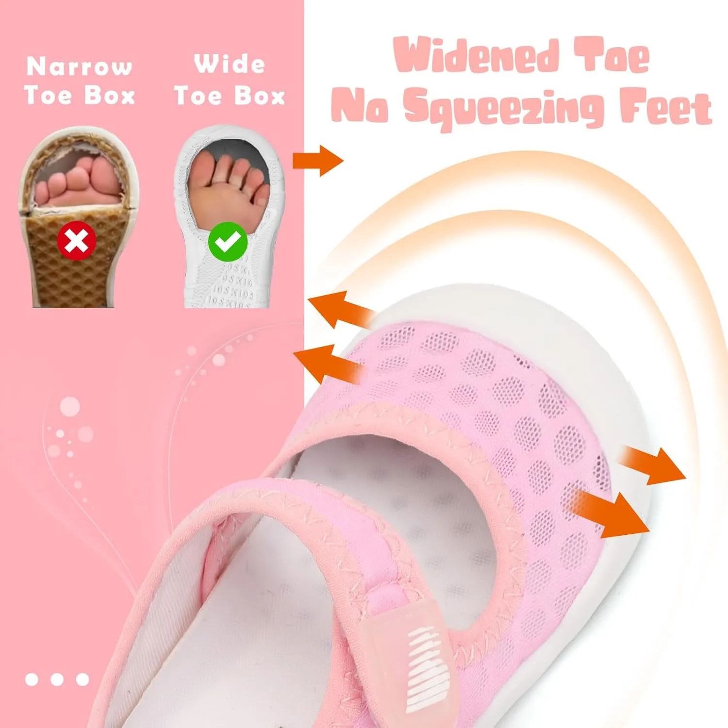 BARERUN Toddler Water Shoes Barefoot Water Shoes for Kids Baby Wide Aqua Socks with Arch Support Quick-Dry Breathable Boys Girls Sandals Walking Shoes for Beach Swim Pool Shoes