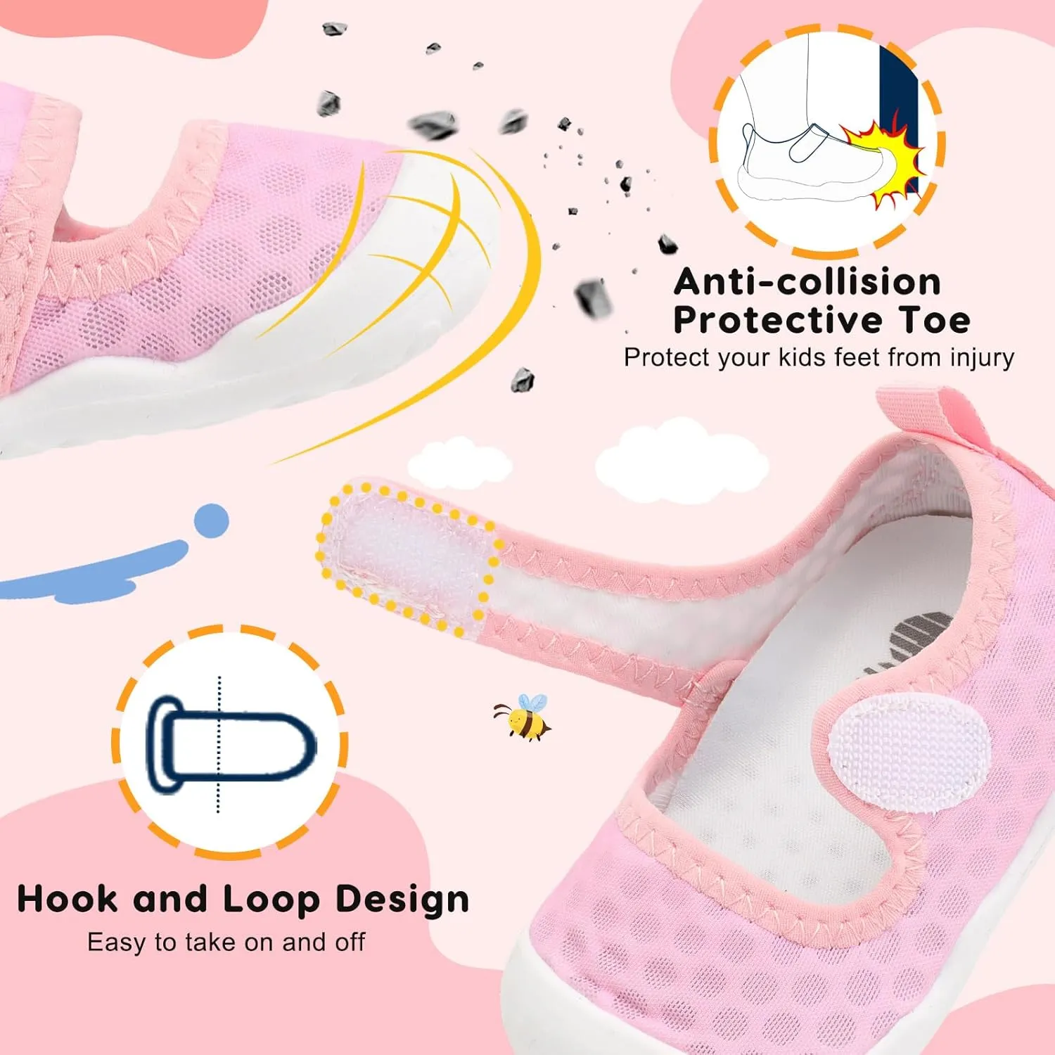 BARERUN Toddler Water Shoes Barefoot Water Shoes for Kids Baby Wide Aqua Socks with Arch Support Quick-Dry Breathable Boys Girls Sandals Walking Shoes for Beach Swim Pool Shoes