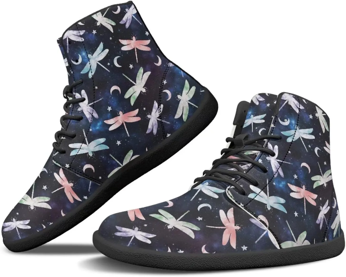 BIGCARJOB Women's Barefoot Boots Winter High Top Barefoot Sneakers Flats Casual Walking Shoes Teens Adult Tennis Shoes Fashion Trainers