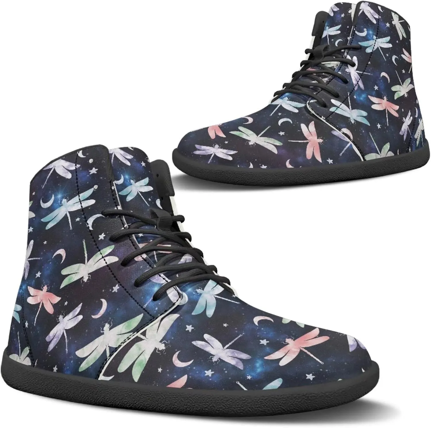 BIGCARJOB Women's Barefoot Boots Winter High Top Barefoot Sneakers Flats Casual Walking Shoes Teens Adult Tennis Shoes Fashion Trainers