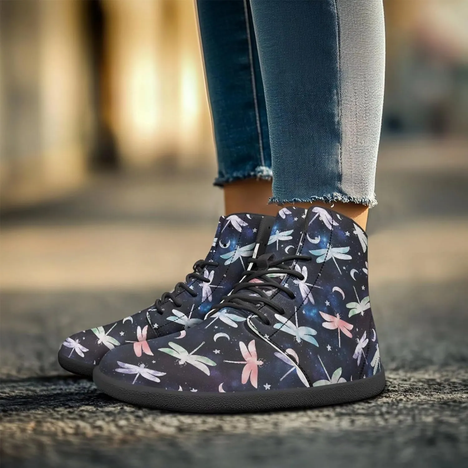 BIGCARJOB Women's Barefoot Boots Winter High Top Barefoot Sneakers Flats Casual Walking Shoes Teens Adult Tennis Shoes Fashion Trainers