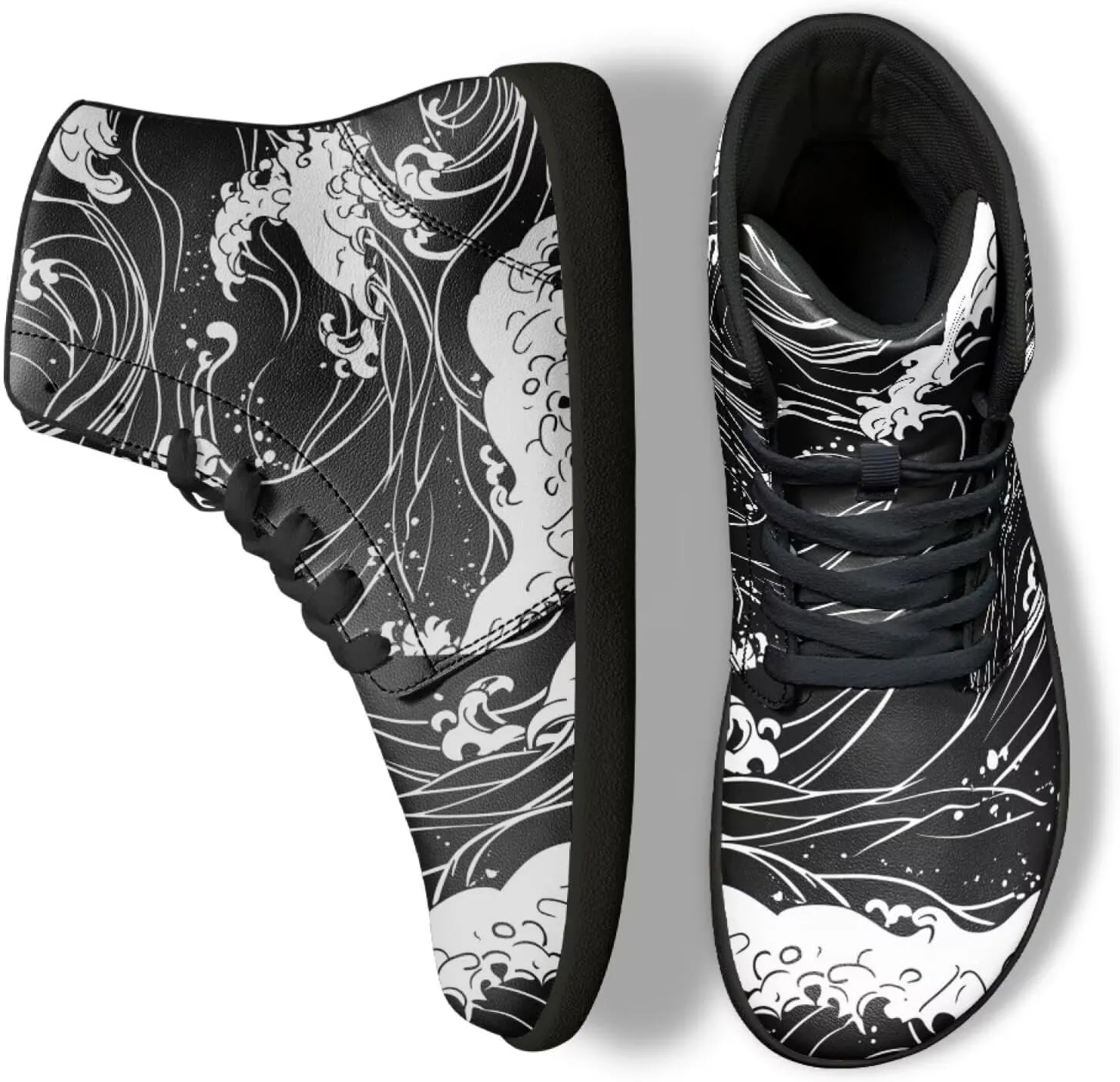 Binienty Mens Barefoot Shoes High Top Womens Minimalist Trail Running Barefoot Shoes Wide Toe Box