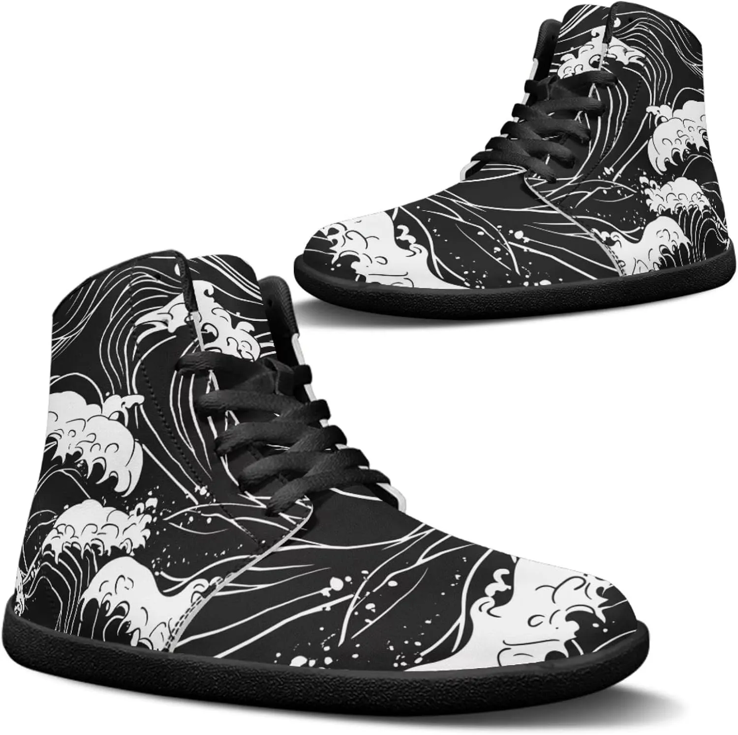 Binienty Mens Barefoot Shoes High Top Womens Minimalist Trail Running Barefoot Shoes Wide Toe Box