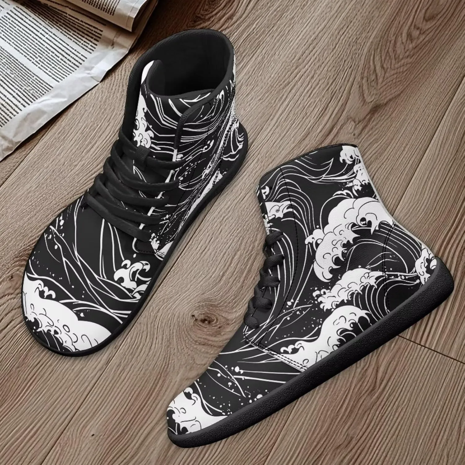 Binienty Mens Barefoot Shoes High Top Womens Minimalist Trail Running Barefoot Shoes Wide Toe Box