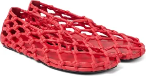 Black Jelly Mesh Ballet Flats for Women Woven Hollow Beach Ballerina Flats Comfortable Casual Slip on Mary Jane Flats