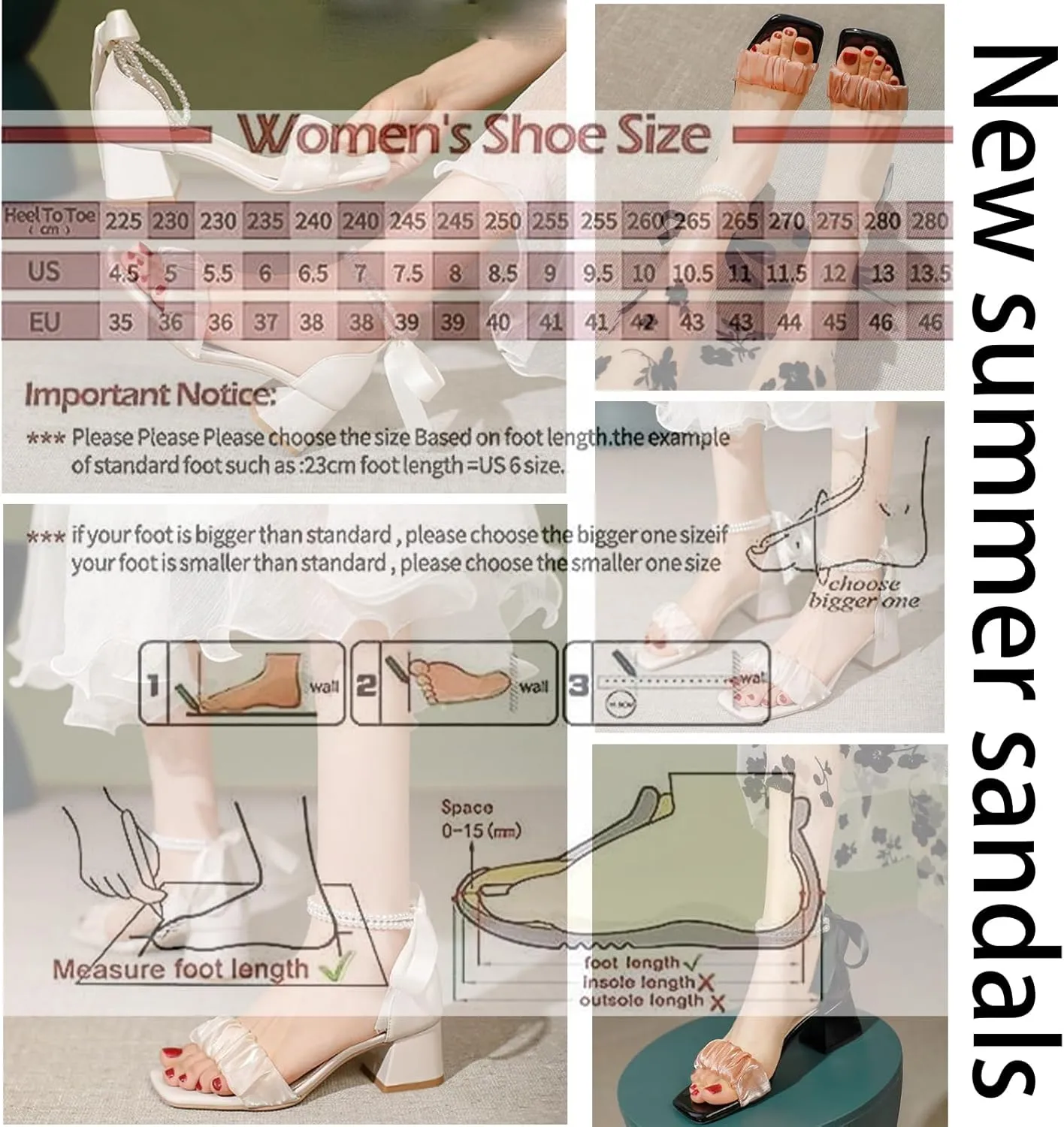Block High Heels for Women Pearl Square Open Toe Heels Low Comfortable Sandals Suitable for Summer Weddings, Parties and Daily Wear