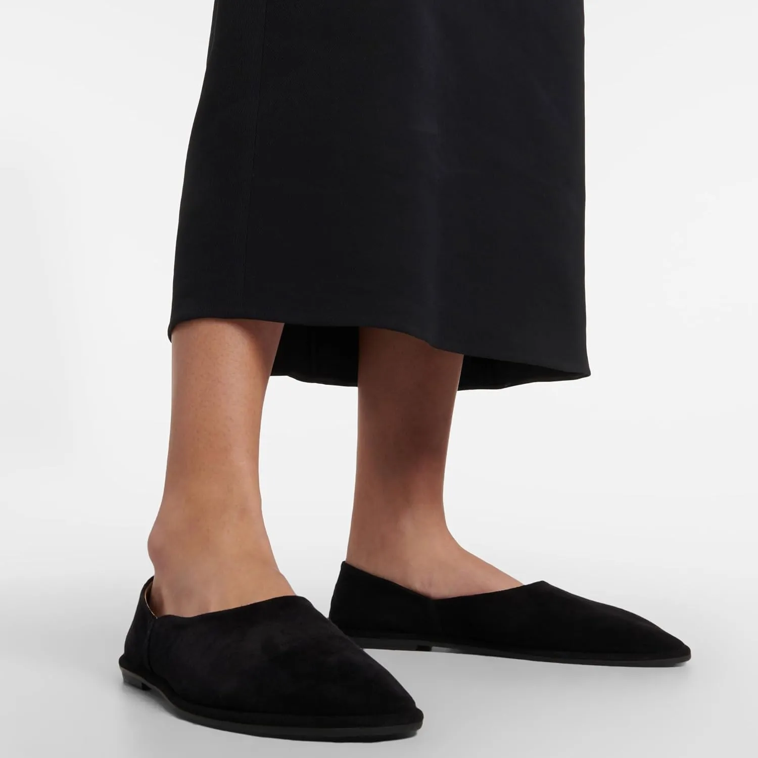Blue Suede Ballet Flats for Women Cute Round Toe Slip On Mary Jane Flats Casual Comfortable Ballerina Shoes