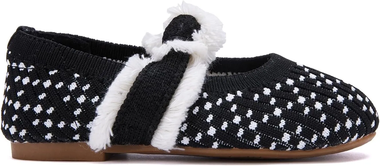BMCiTYBM Toddler Girl Ballet Flats Comfortable Knit Casual Dressy Shoes for Girl Party School Shoes