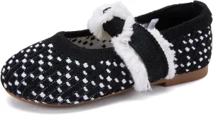 BMCiTYBM Toddler Girl Ballet Flats Comfortable Knit Casual Dressy Shoes for Girl Party School Shoes