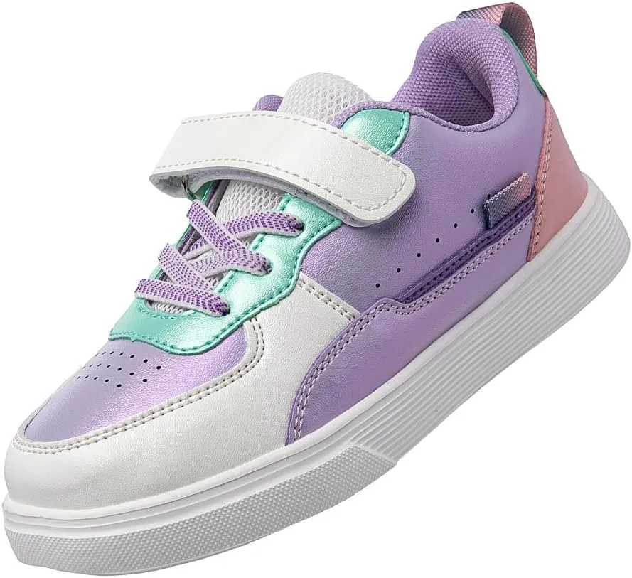 Boys and Girls Board Shoes Adjustable Hook and Loop Classic Low Top Kids Sneakers