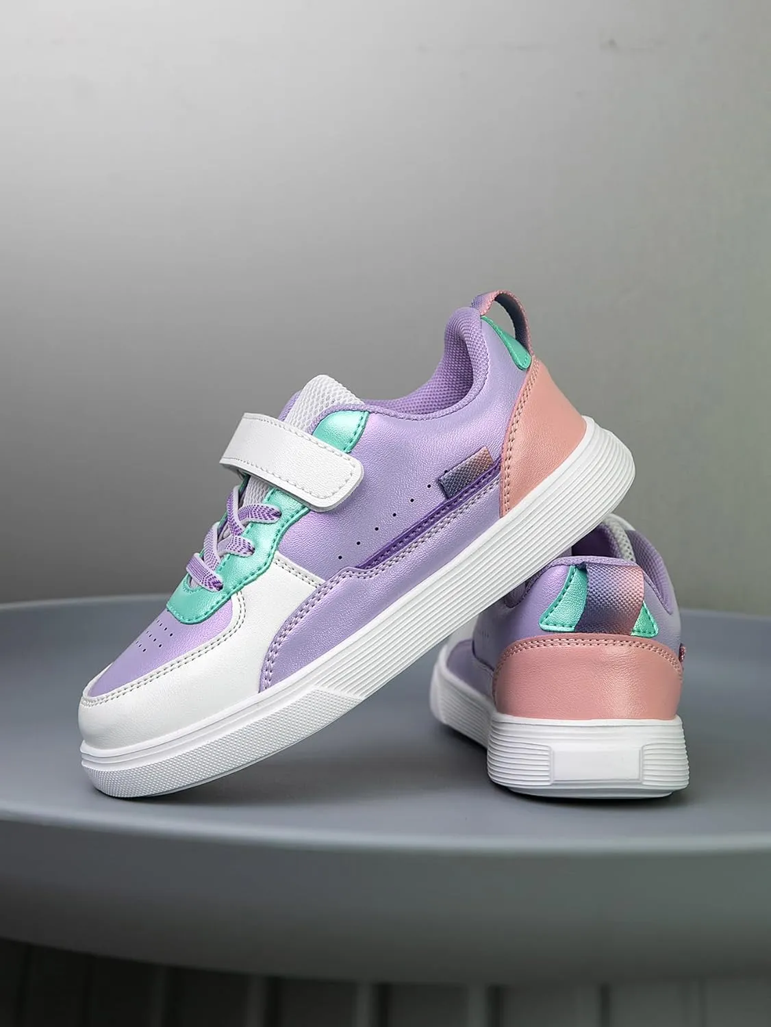 Boys and Girls Board Shoes Adjustable Hook and Loop Classic Low Top Kids Sneakers