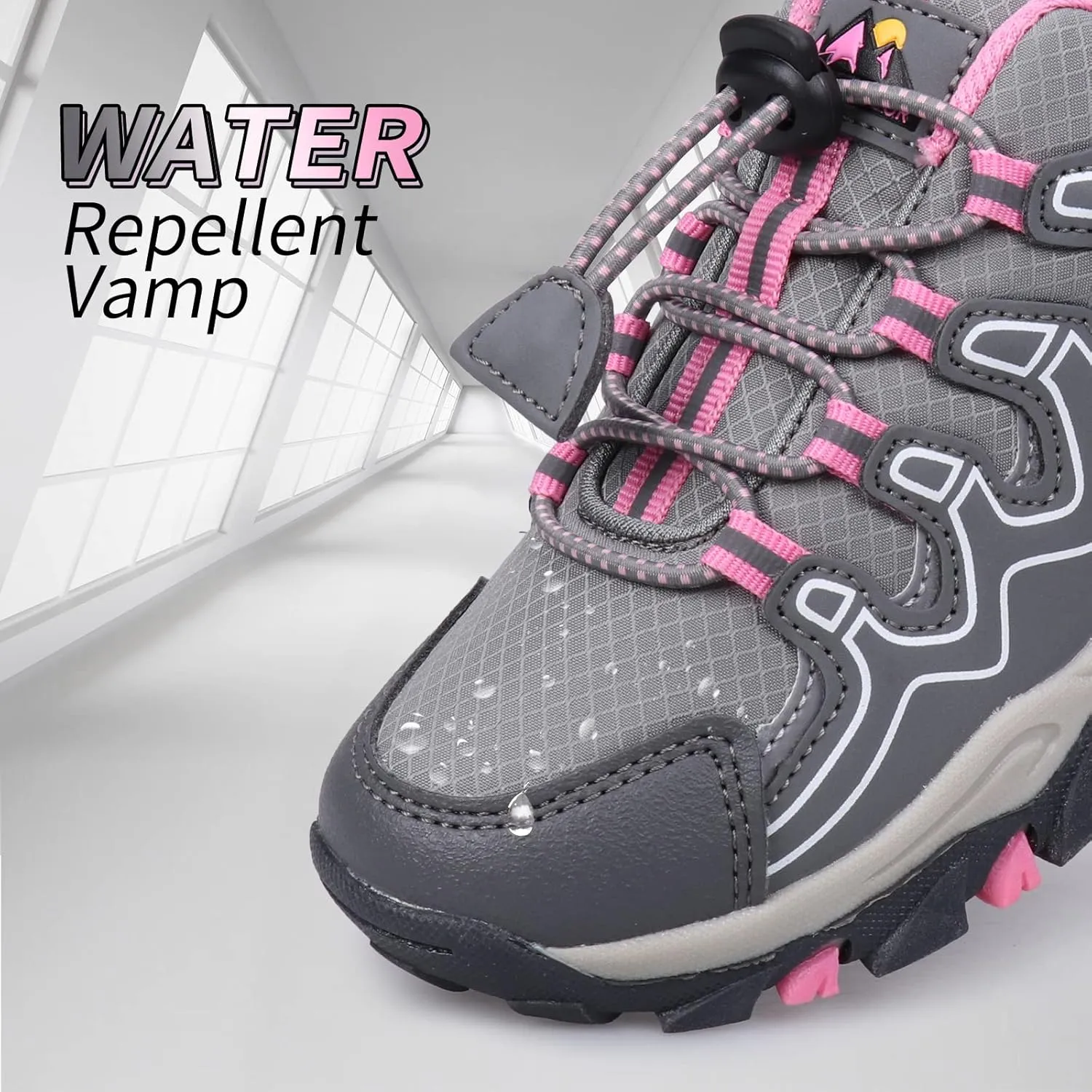 Boys Girls Hiking Trail Shoes Waterproof Slip Resistant Outdoor Trekking Walking Running Sneakers(Little/Big Kids)