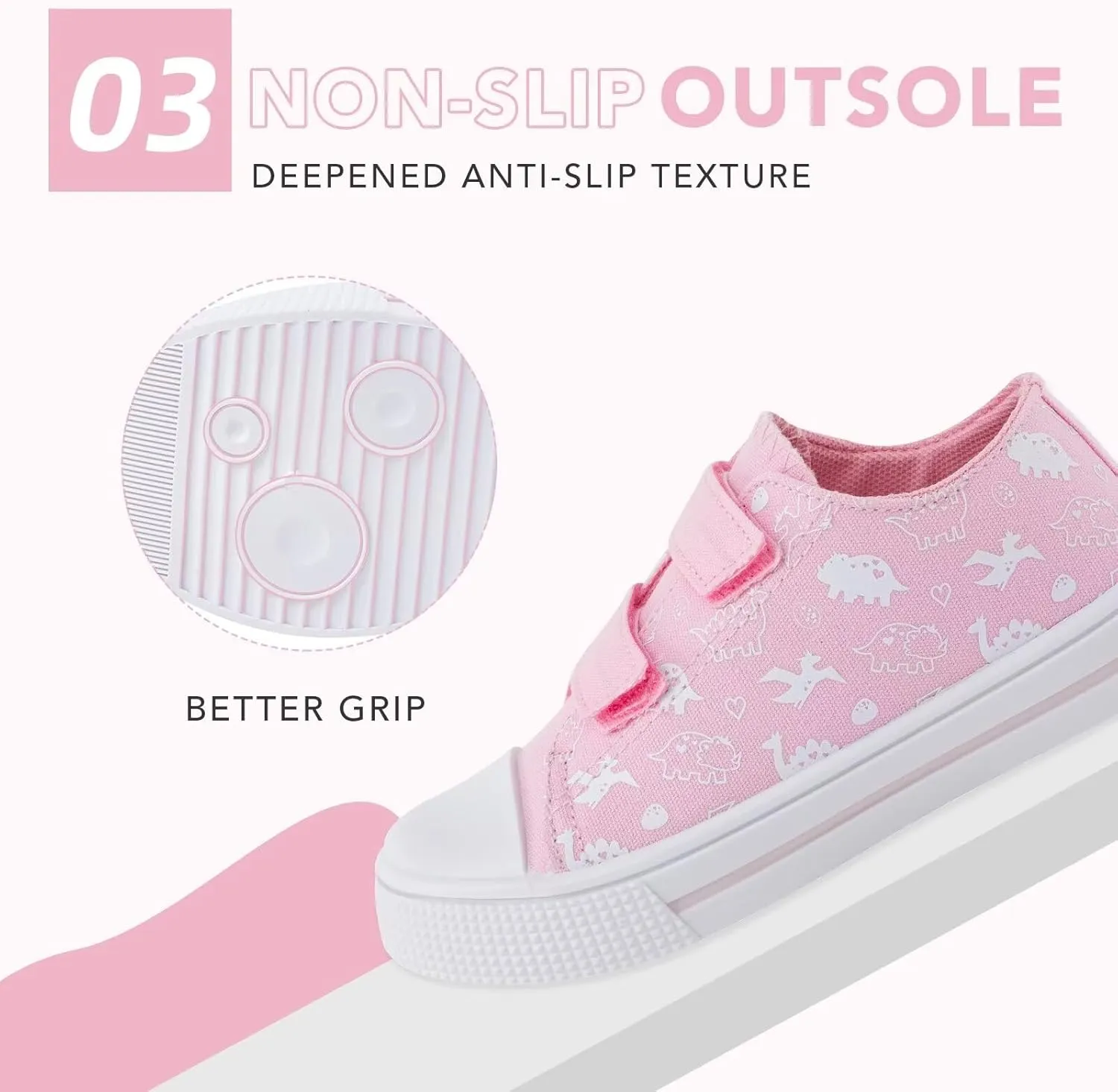 Boys Girls Sneakers Toddler Canvas Shoes Kids Walking Shoes with Hook and Loops