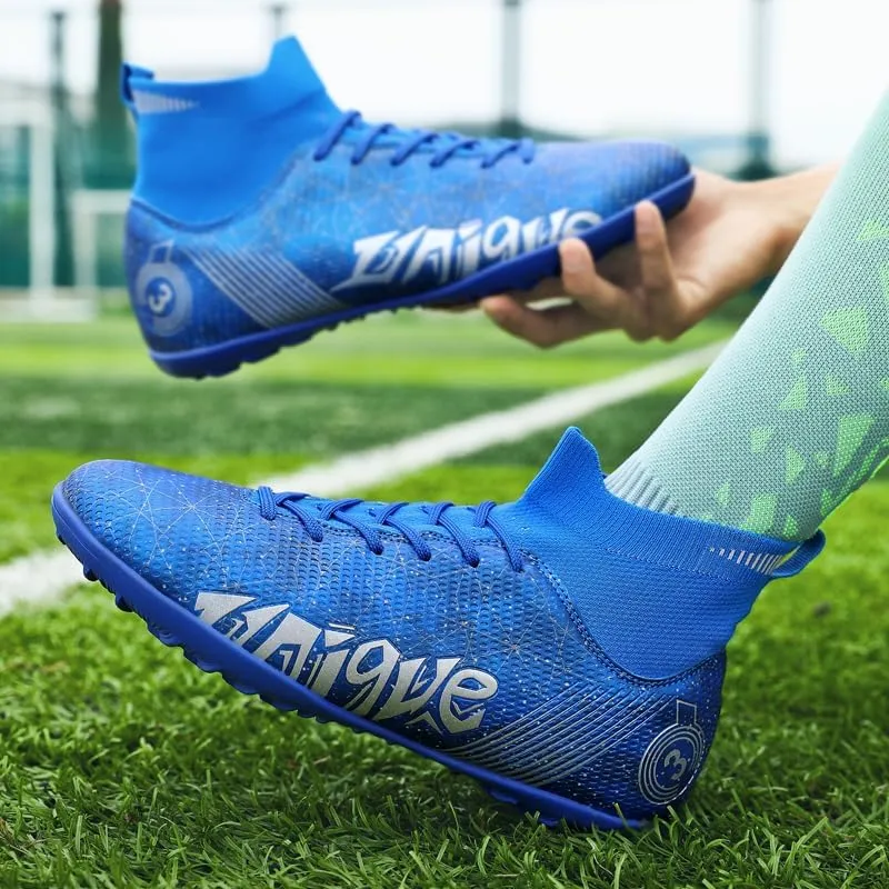 Boys Girls Soccer Cleats FG/AG Soccer Shoes Turf Indoor Outdoor Firm Ground High-top Spikes Younth Professional Training Football Boots